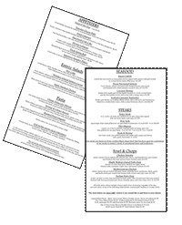 The Pier Menus